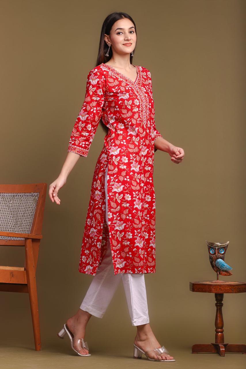 Kurthi plain | Kurti designs latest, New kurti designs, Cotton kurti designs